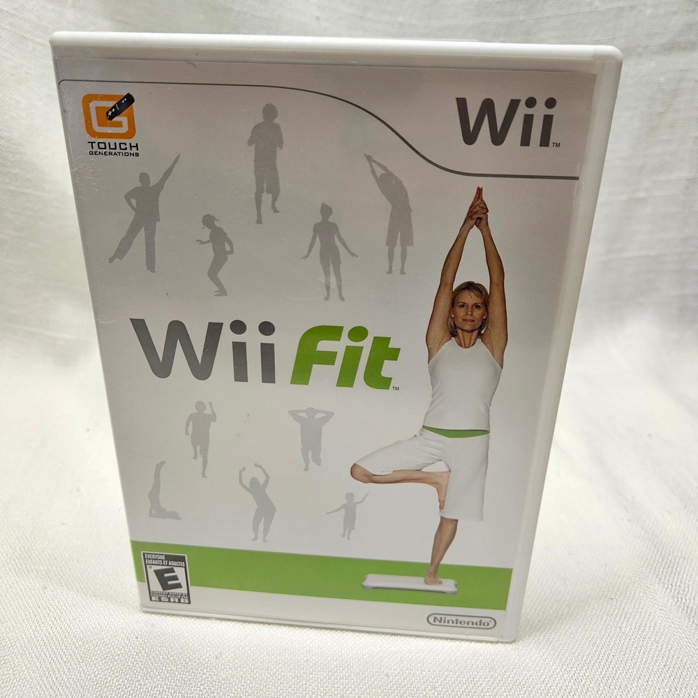 Nintendo Wii Fit Video Game Wii White‎ Green Fitness Yoga Exercise Manual CIB